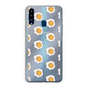 CaseCompany Bacon to my eggs #1: Samsung Galaxy A20s Transparant Hoesje