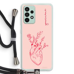 CaseCompany Blooming Heart: Samsung Galaxy A52s 5G Transparant Hoesje met koord