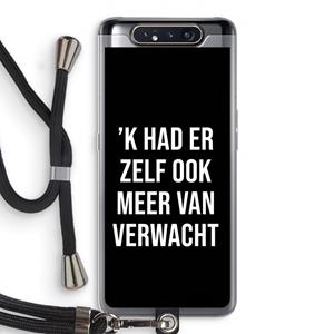 CaseCompany Meer verwacht - Zwart: Samsung Galaxy A80 Transparant Hoesje met koord