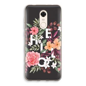 CaseCompany Hello in flowers: Xiaomi Redmi 5 Transparant Hoesje