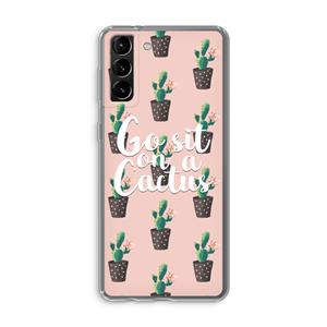 CaseCompany Cactus quote: Samsung Galaxy S21 Plus Transparant Hoesje