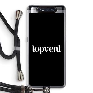 CaseCompany Topvent Zwart: Samsung Galaxy A80 Transparant Hoesje met koord