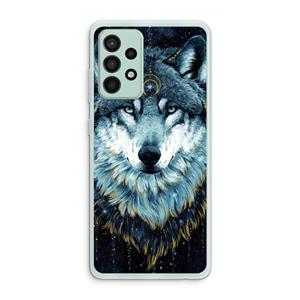 CaseCompany Darkness Wolf: Samsung Galaxy A52s 5G Transparant Hoesje
