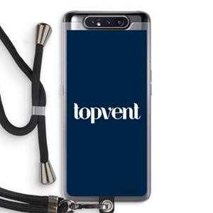 CaseCompany Topvent Navy: Samsung Galaxy A80 Transparant Hoesje met koord