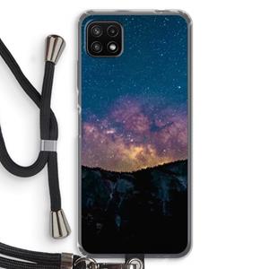 CaseCompany Travel to space: Samsung Galaxy A22 5G Transparant Hoesje met koord