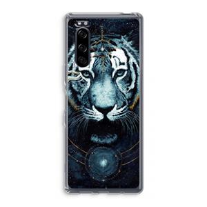 CaseCompany Darkness Tiger: Sony Xperia 5 Transparant Hoesje
