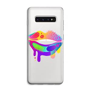 CaseCompany Lip Palette: Samsung Galaxy S10 4G Transparant Hoesje
