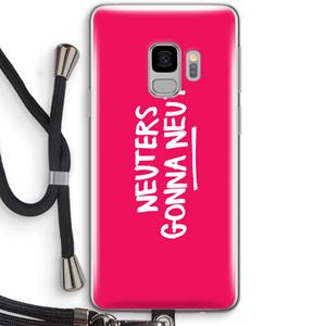 CaseCompany Neuters (roze): Samsung Galaxy S9 Transparant Hoesje met koord