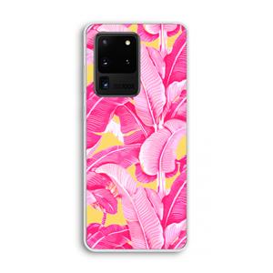 CaseCompany Pink Banana: Samsung Galaxy S20 Ultra Transparant Hoesje