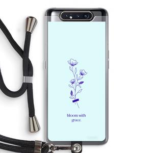 CaseCompany Bloom with grace: Samsung Galaxy A80 Transparant Hoesje met koord