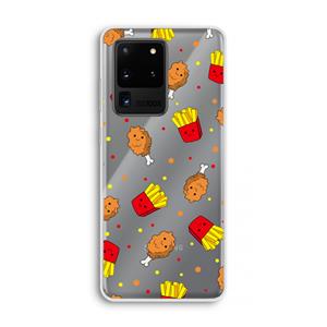 CaseCompany Chicken 'n Fries: Samsung Galaxy S20 Ultra Transparant Hoesje
