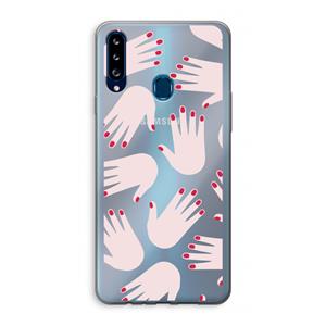 CaseCompany Hands pink: Samsung Galaxy A20s Transparant Hoesje