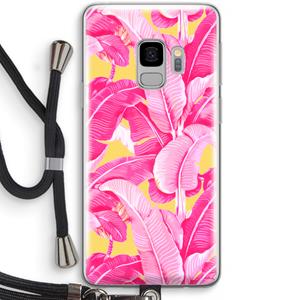 CaseCompany Pink Banana: Samsung Galaxy S9 Transparant Hoesje met koord