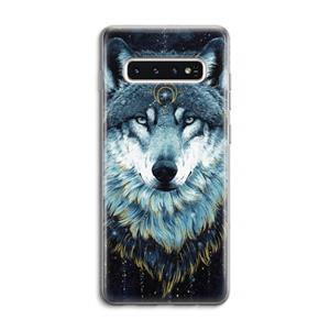CaseCompany Darkness Wolf: Samsung Galaxy S10 4G Transparant Hoesje