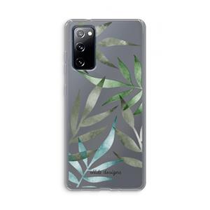 CaseCompany Tropical watercolor leaves: Samsung Galaxy S20 FE / S20 FE 5G Transparant Hoesje