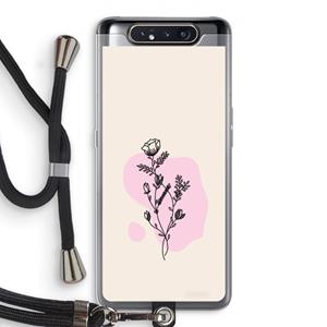 CaseCompany Roses are red: Samsung Galaxy A80 Transparant Hoesje met koord