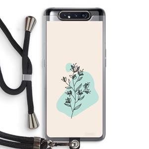 CaseCompany Violets are blue: Samsung Galaxy A80 Transparant Hoesje met koord