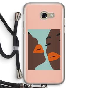 CaseCompany Orange lips: Samsung Galaxy A5 (2017) Transparant Hoesje met koord