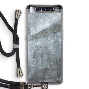 CaseCompany Grey Stone: Samsung Galaxy A80 Transparant Hoesje met koord