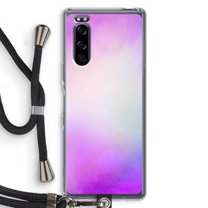 CaseCompany Clouds pastel: Sony Xperia 5 Transparant Hoesje met koord