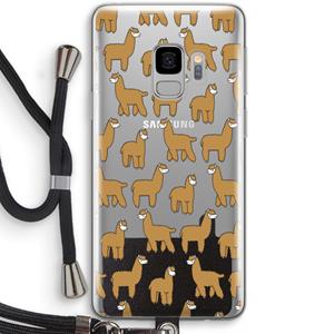 CaseCompany Alpacas: Samsung Galaxy S9 Transparant Hoesje met koord