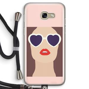 CaseCompany Red lips: Samsung Galaxy A5 (2017) Transparant Hoesje met koord