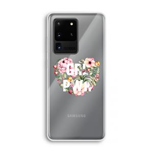 CaseCompany GRL PWR Flower: Samsung Galaxy S20 Ultra Transparant Hoesje