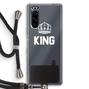 CaseCompany King zwart: Sony Xperia 5 Transparant Hoesje met koord