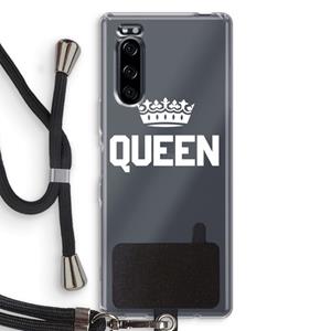 CaseCompany Queen zwart: Sony Xperia 5 Transparant Hoesje met koord