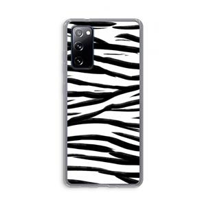 CaseCompany Zebra pattern: Samsung Galaxy S20 FE / S20 FE 5G Transparant Hoesje