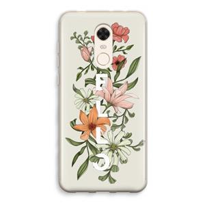 CaseCompany Hello bloemen: Xiaomi Redmi 5 Transparant Hoesje