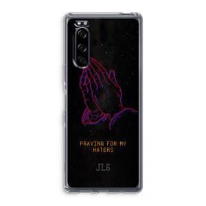 CaseCompany Praying For My Haters: Sony Xperia 5 Transparant Hoesje