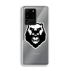 CaseCompany Angry Bear (white): Samsung Galaxy S20 Ultra Transparant Hoesje