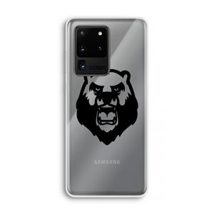 CaseCompany Angry Bear (black): Samsung Galaxy S20 Ultra Transparant Hoesje