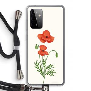 CaseCompany Red poppy: Samsung Galaxy A72 5G Transparant Hoesje met koord