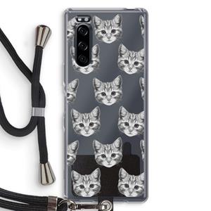 CaseCompany Kitten: Sony Xperia 5 Transparant Hoesje met koord