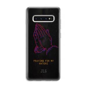CaseCompany Praying For My Haters: Samsung Galaxy S10 4G Transparant Hoesje
