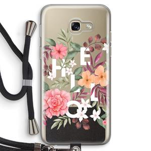 CaseCompany Hello in flowers: Samsung Galaxy A5 (2017) Transparant Hoesje met koord