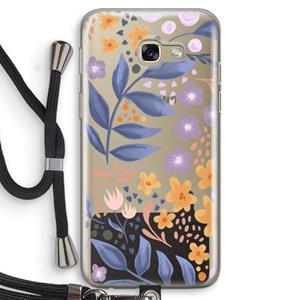 CaseCompany Flowers with blue leaves: Samsung Galaxy A5 (2017) Transparant Hoesje met koord