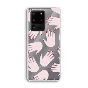 CaseCompany Hands pink: Samsung Galaxy S20 Ultra Transparant Hoesje