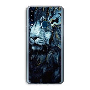 CaseCompany Darkness Lion: Samsung Galaxy A20s Transparant Hoesje