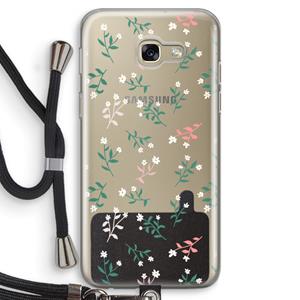 CaseCompany Small white flowers: Samsung Galaxy A5 (2017) Transparant Hoesje met koord