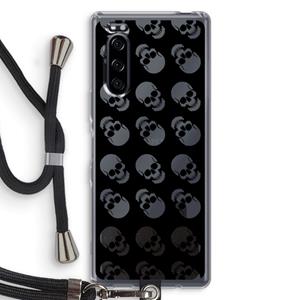 CaseCompany Musketon Skulls: Sony Xperia 5 Transparant Hoesje met koord