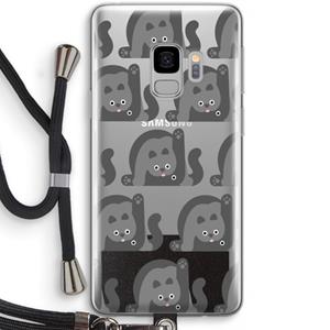 CaseCompany Cats: Samsung Galaxy S9 Transparant Hoesje met koord