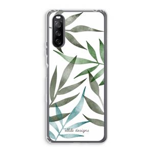CaseCompany Tropical watercolor leaves: Sony Xperia 10 III Transparant Hoesje