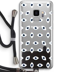 CaseCompany Eyes pattern: Samsung Galaxy S9 Transparant Hoesje met koord