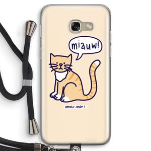 CaseCompany Miauw: Samsung Galaxy A5 (2017) Transparant Hoesje met koord