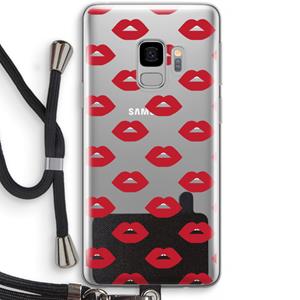 CaseCompany Lips: Samsung Galaxy S9 Transparant Hoesje met koord