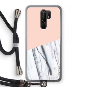 CaseCompany A touch of peach: Xiaomi Redmi 9 Transparant Hoesje met koord