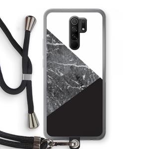 CaseCompany Combinatie marmer: Xiaomi Redmi 9 Transparant Hoesje met koord